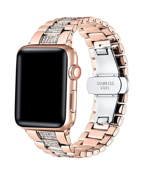 Women's Kristina Rose Gold Stainless Steel Band for Apple Watch Size-42mm,44mm,45mm,49mm