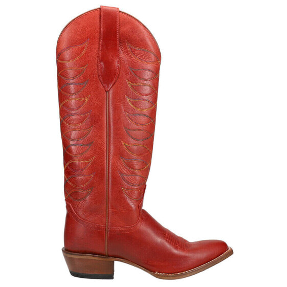 Justin Boots Whitley Embroidered 15 Inch Square Toe Cowboy Womens Red Casual Bo