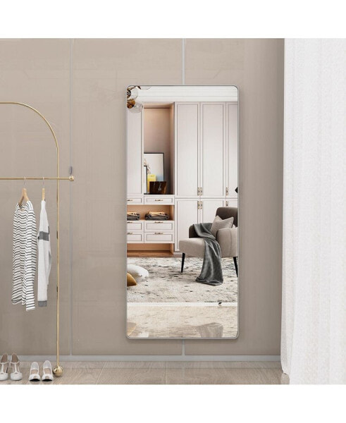 Oversized Wall Mirror with Removable Tray, 72x32 Inches