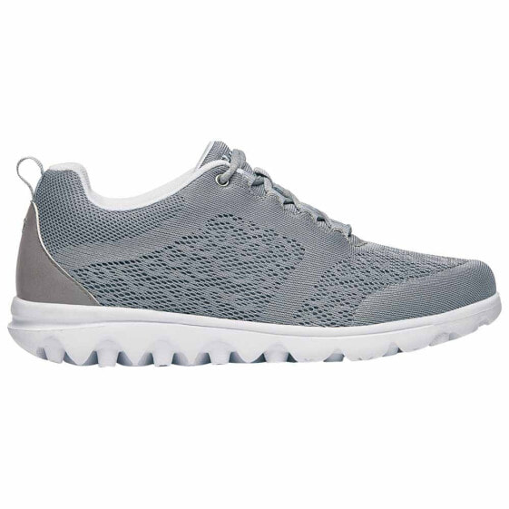 Propet Travelactiv Walking Womens Grey Sneakers Athletic Shoes W5102-SIL