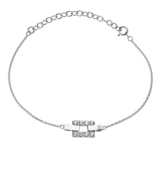 Silver bracelet with diamond and topaz Echo DL648