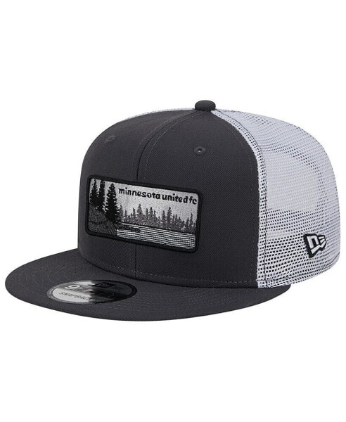 Men's Black, White Minnesota United FC Outdoor Trucker 9FIFTY Snapback Hat