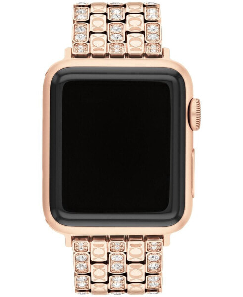 Women's Rose Gold Stainless Steel with Crystals Apple Watch Strap 38mm, 40mm, 41mm