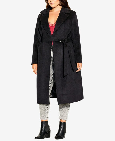 Plus Size Romantic Luxe Wool Blend Coat