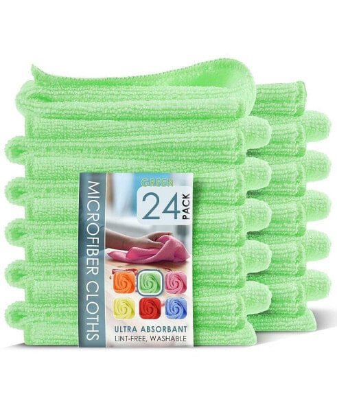 Super Soft Multipurpose Microfiber Washcloth Towels - 24 Bulk Pack