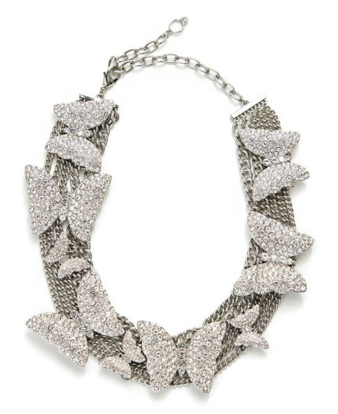 Faux Stone Pave Butterfly Collar Necklace