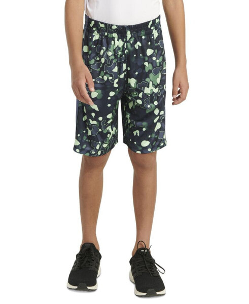Big Boys AEROREADY Elastic-Waist Printed Pebble Camo Shorts