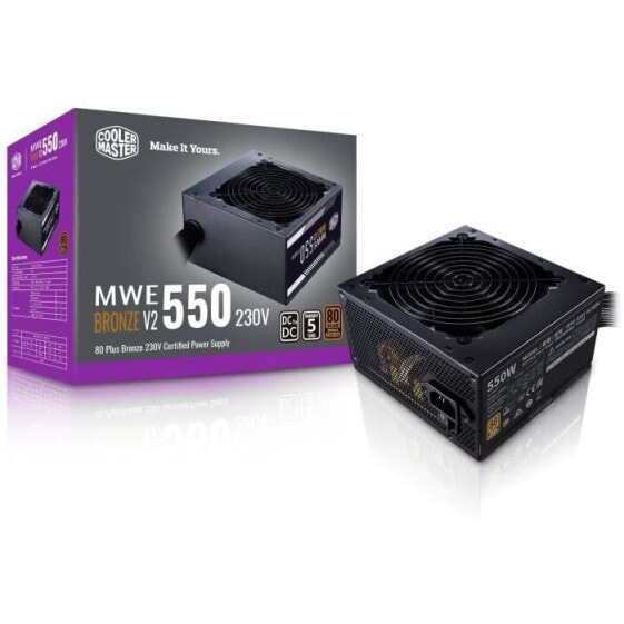 COOLER MASTER MWE Bronze 550W V2 - Netzteil 550W - 230V (Zertifiziert 80 Plus Bronze 5 Jahre Garantie) Flachkabel schwarz