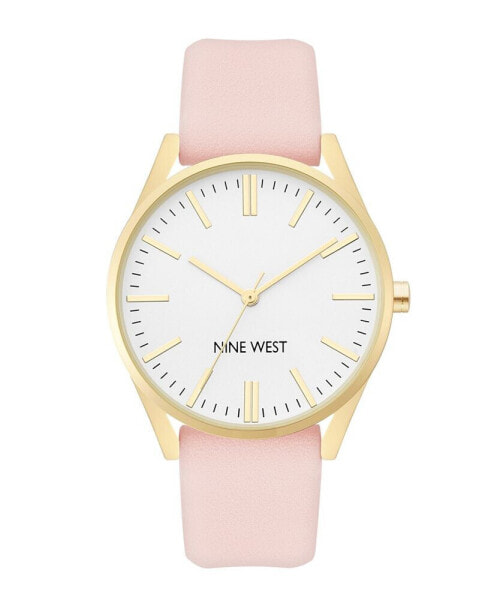 Women's Quartz Pink Faux Leather Band Watch, 36mm