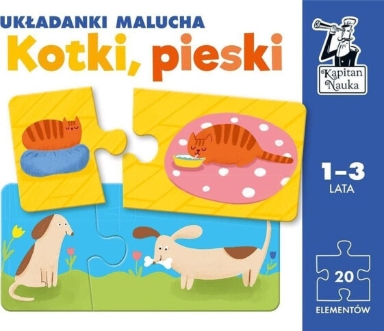 Пазл для малышей Kapitan Nauka. Kotki, pieski - учебный 13 лет