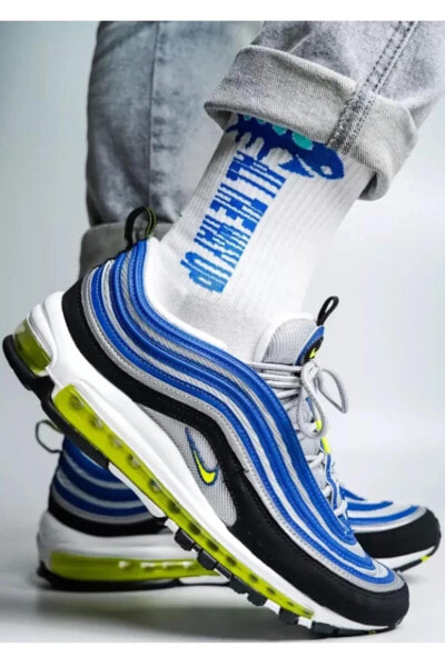 Air Max 97 Reflector Leather Sneaker Hakiki Deri Reflektörlü Günlük Spor Ayakkabı Mavi