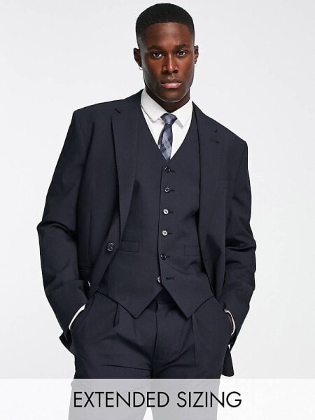 Noak Camden' slim premium fabric suit jacket in navy with stretch