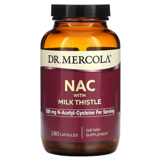 Препарат NAC с молочным чертополохом, 500 мг, 60 капсул Dr. Mercola
