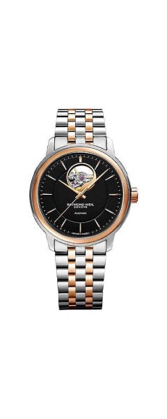 Men's Swiss Automatic Maestro Rose Gold PVD Stainless Steel Bracelet Watch 39mm