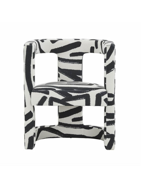 Ada Brushstroke Pattern Velvet Chair