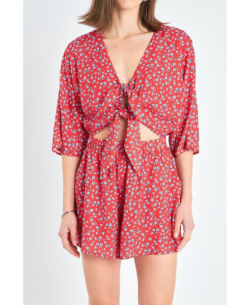 Women's Floral Tied Romper