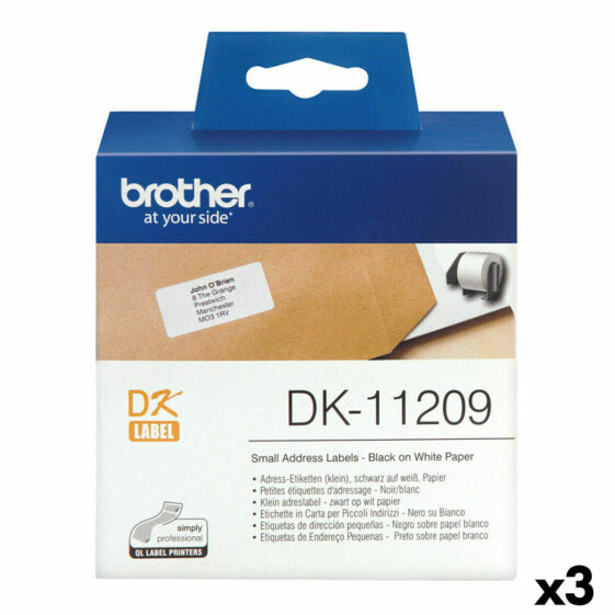 Этикетки для принтера Brother DK-11209 Черный/Белый 62 x 29 мм (3 штуки)