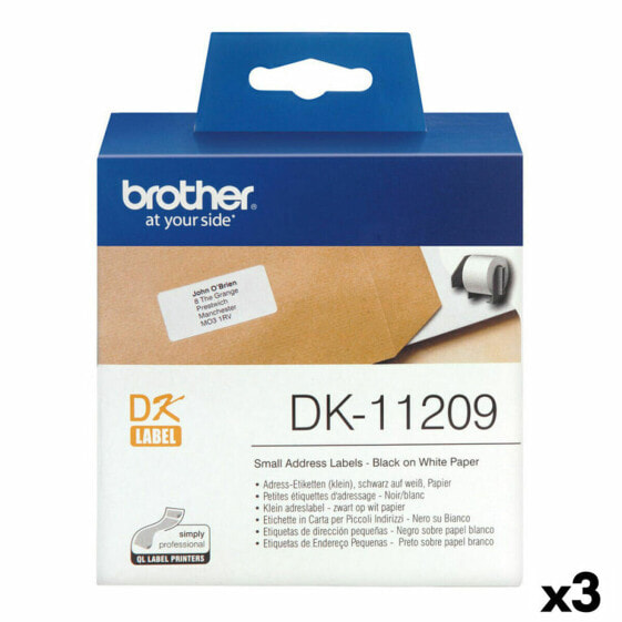 Этикетки для принтера Brother DK-11209 Черный/Белый 62 x 29 mm (3 штук)