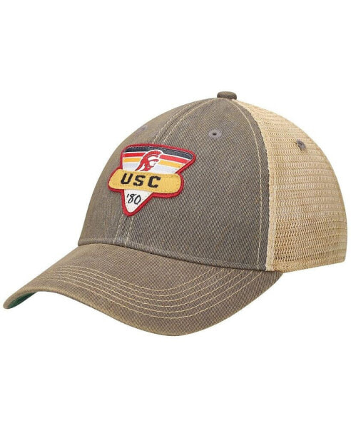 Головной убор Legacy Athletic Мужской серый кепка с сетчатой задней частью USC Trojans Legacy Point Old Favorite Snapback