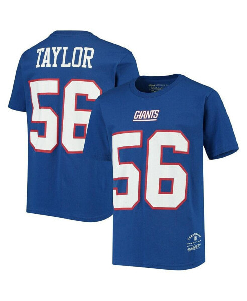 Big Boys Lawrence Taylor Royal New York Giants Retired Retro Player Name and Number T-shirt