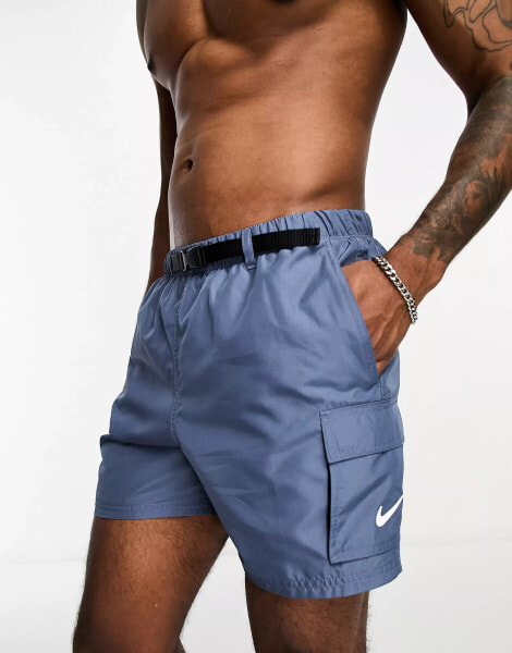 Nike Swimming Explore Volley Cargo 5 inch swim shorts in grey