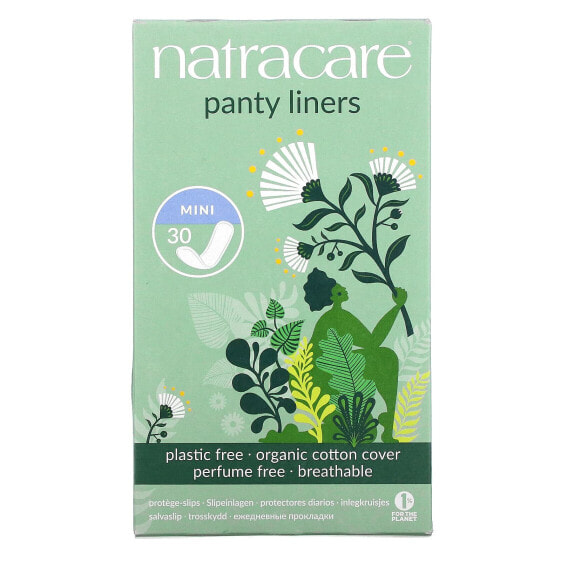 Panty Liners, Organic Cotton Cover, Mini, 30 Liners