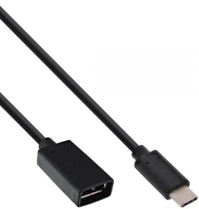 InLine USB 3.2 Gen.1x2 Adapter Cable - USB-C male / A female - black - 0.15m