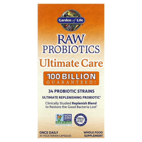 Garden of Life, RAW Probiotics Ultimate Care, 30 вегетарианских капсул