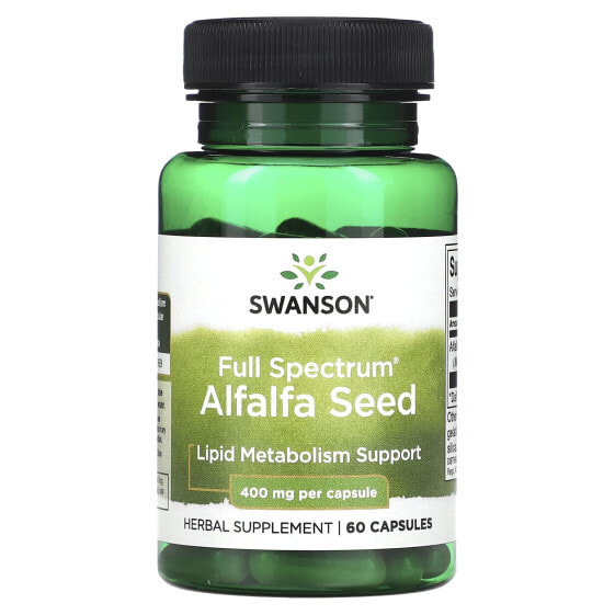 Травяные капсулы Swanson Full Spectrum Alfalfa Seed, 400 мг, 60 штук