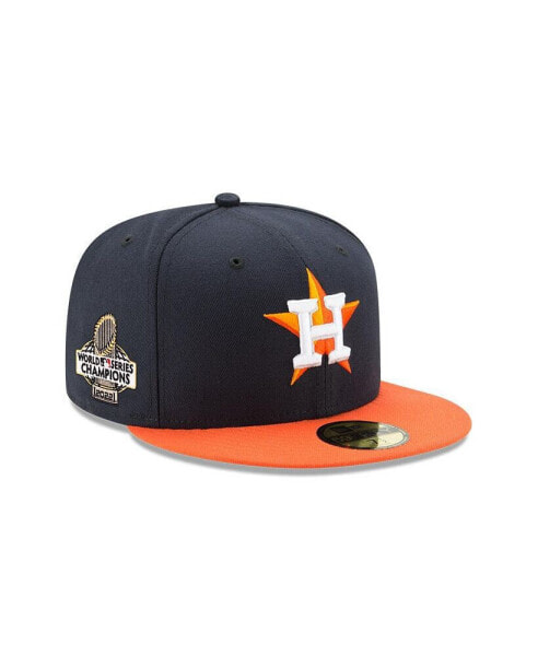 Men's Navy, Orange Houston Astros 2022 World Series Champions Side Patch 59FIFTY Fitted Hat