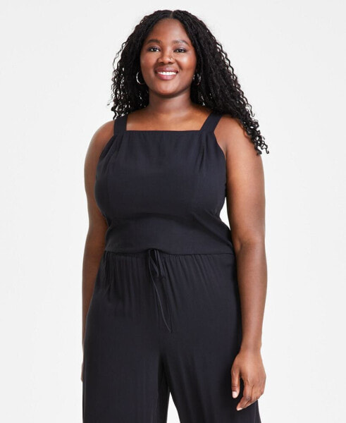 Trendy Plus Size Square-Neck Tank Top, Created for Macy's