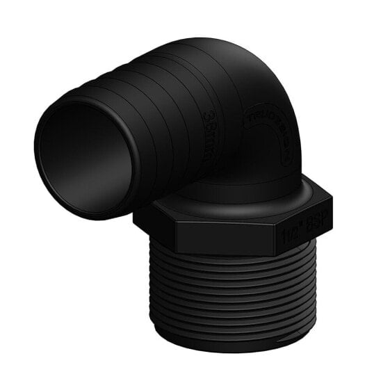 Trudesign 1 1/4´´ Male-Male 90° Threaded Grooved Connector