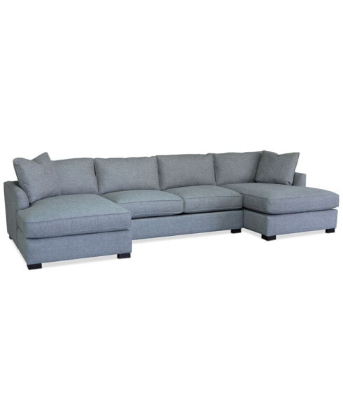 Nightford 146" 3-Pc. Fabric Double Chaise Sectional, Created for Macy's