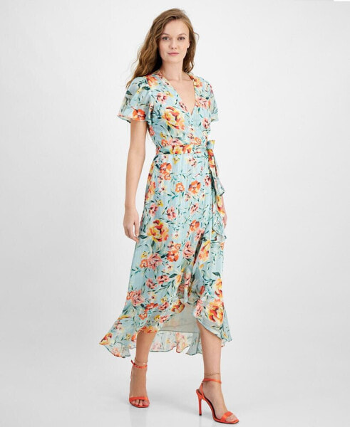 Women's Juna V-Neck Flutter-Sleeve Maxi Dress