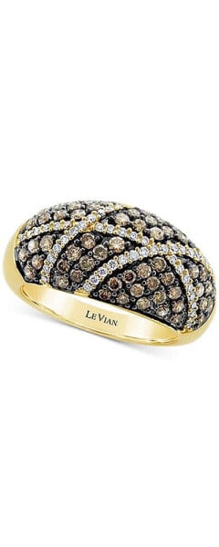 Chocolate Diamond® (1 ct. t.w.) & Vanilla Diamond® (1/4 ct. t.w.) Cluster Statement Ring in 14k Gold