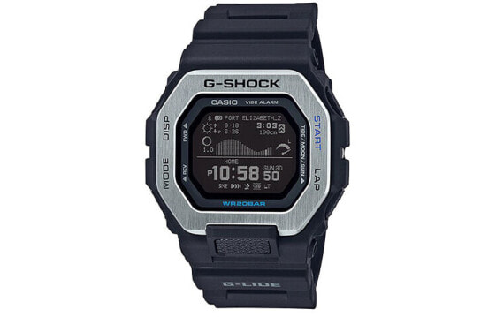 CASIO卡西欧 G-SHOCK G-LIDE系列 小方块 潮汐月相 蓝牙运动 石英机芯 树脂表带 日韩表 男表 黑色表盘 GBX-100-1 / Аксессуары Casio часы кварцевые Casio G-Shock G-Lide GBX-100-1