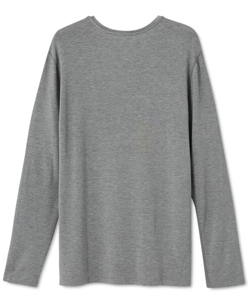 Men's Snooze Relaxed-Fit Heathered Long-Sleeve Sleep T-Shirt