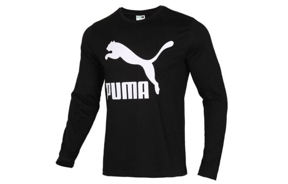 Puma 运动服休闲跑步长袖T恤 男款 黑色 / Футболка Puma T Trendy_Clothing 530686-01