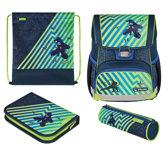 Herlitz Loop Plus Funky Ninja, Pencil pouch, Sport bag, Pencil case, School bag, Boy, Grade & elementary school, Backpack, 16 L, Front pocket, Side pocket