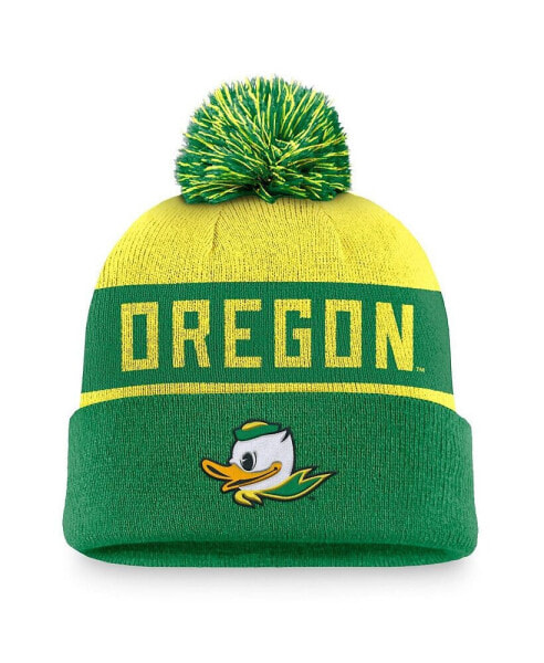 Men's Yellow/Green Oregon Ducks Primetime Peak Cuffed Knit Hat with Pom