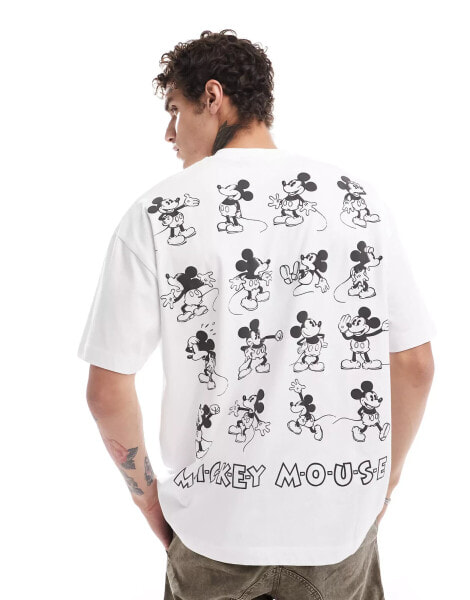 ASOS DESIGN Disney oversized license t-shirt with Mickey Mouse prints in white