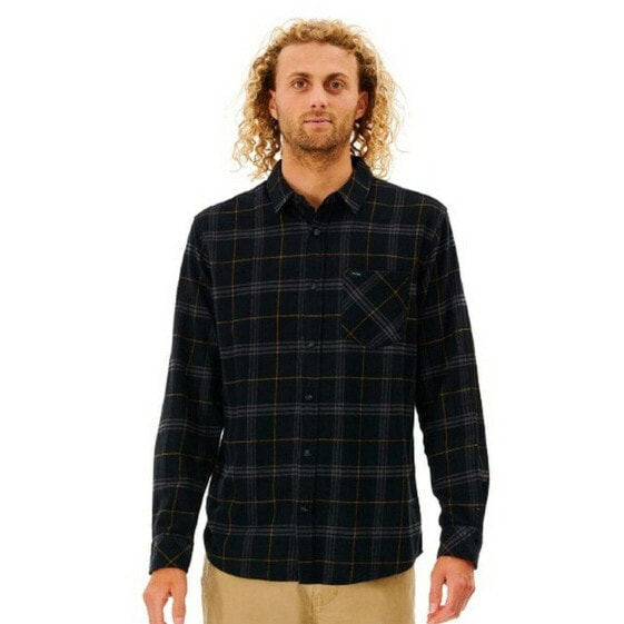 Men’s Long Sleeve Shirt Rip Curl Checked in Flannel Franela Black