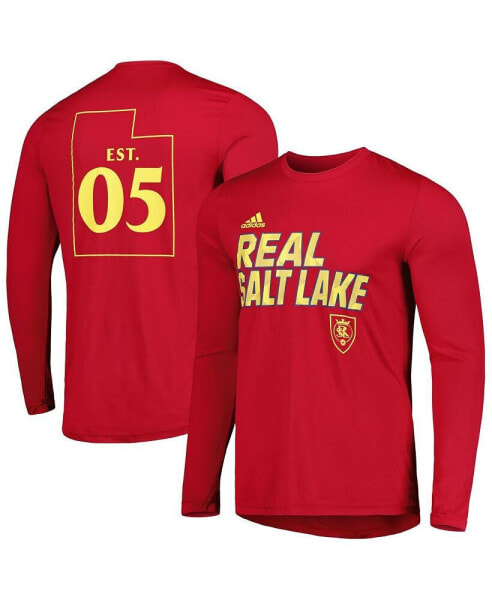 Men's Red Real Salt Lake Jersey Hook AEROREADY Long Sleeve T-shirt