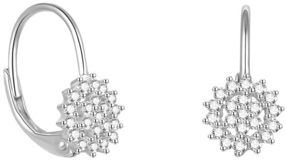Beautiful silver earrings with glittering zircons AGUC2265