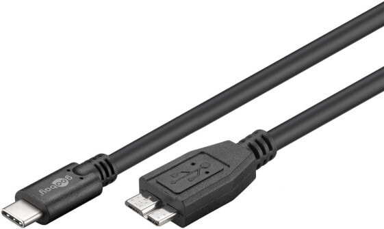 Wentronic 67996 - 1 m - Micro-USB B - USB C - USB 3.2 Gen 1 (3.1 Gen 1) - 5000 Mbit/s - Black