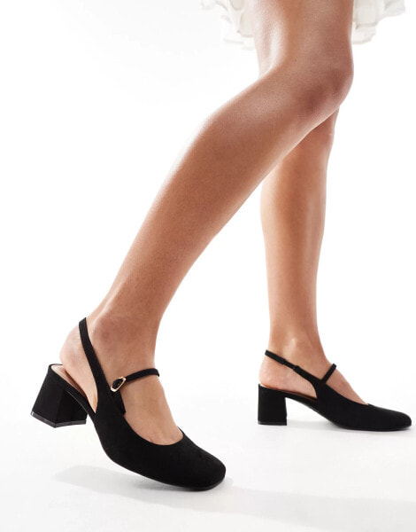 New Look slingback mary jane with front strap in black