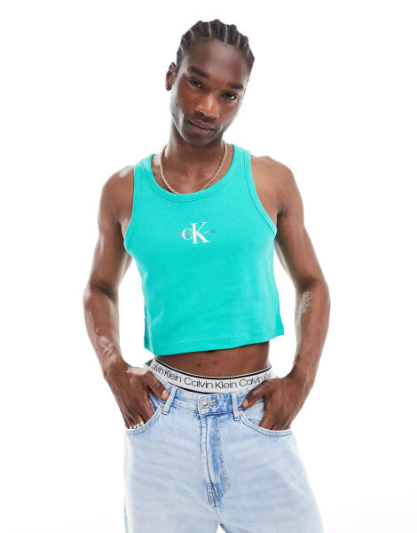 Calvin Klein Jeans Pride monologo tank top in green