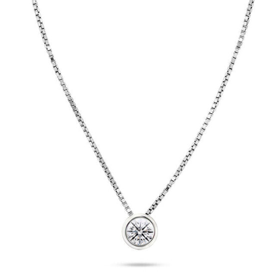 Timeless silver necklace with zircon NCL75W