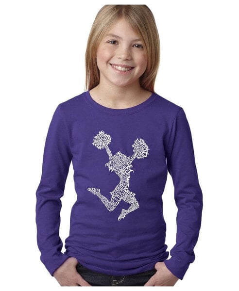 Big Girl's Word Art Long Sleeve T-Shirt - Cheer