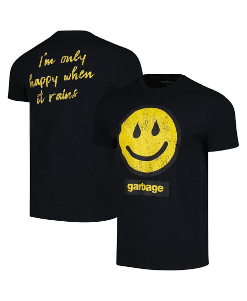 Men's Black Garbage I'm Only Happy When It Rains Graphic T-shirt